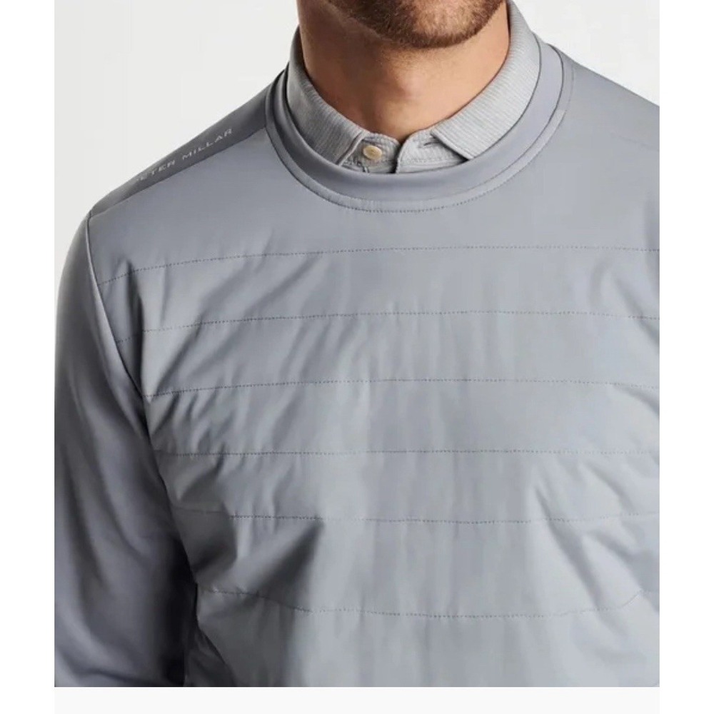 NWT Peter Millar Bond Elite Crewneck Golf Pullover Gale Gray Men's XL - Picture 2 of 13